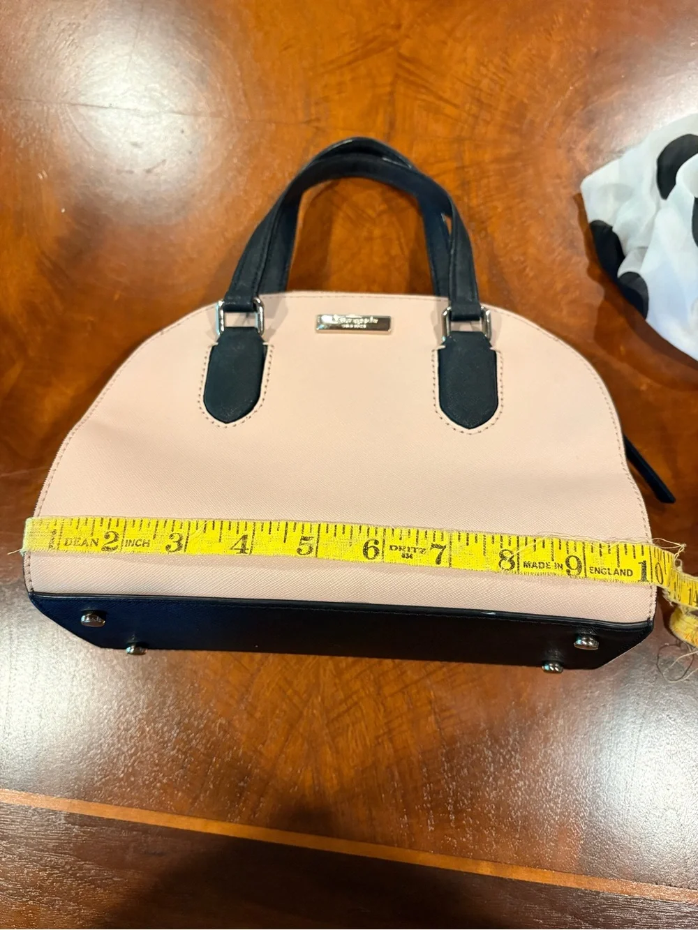 kate spade Pink and Black Dome Satchel with Scarf Accent